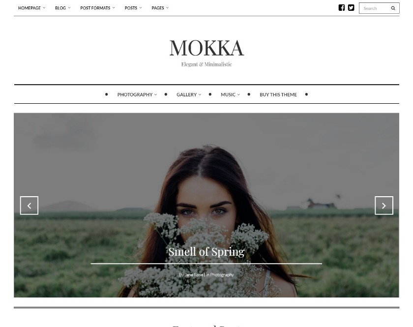 Mokka Responsive, Minimalist, Flexible and Modern WordPress Blog Theme
