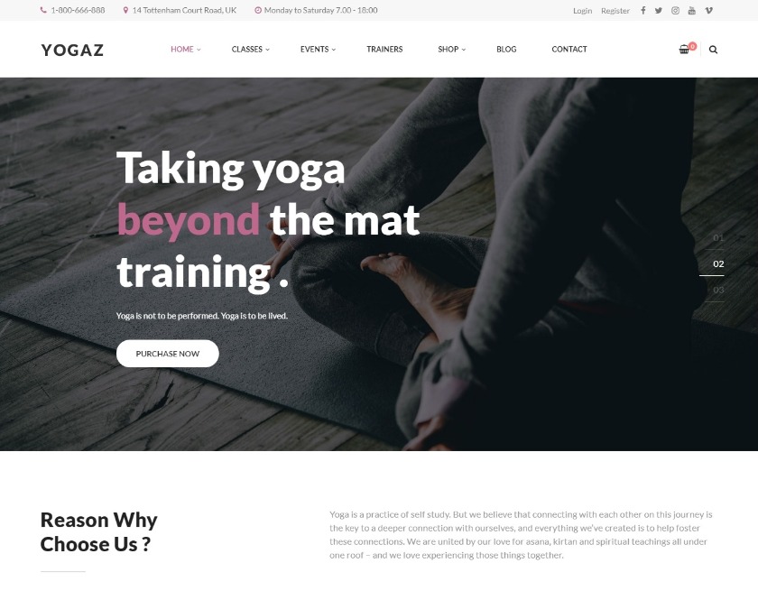 Yogaz Yoga WordPress Theme