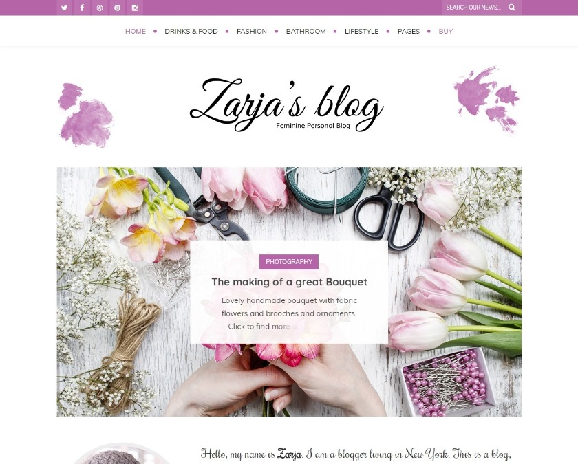 Zarja Modern WordPress Blog Theme