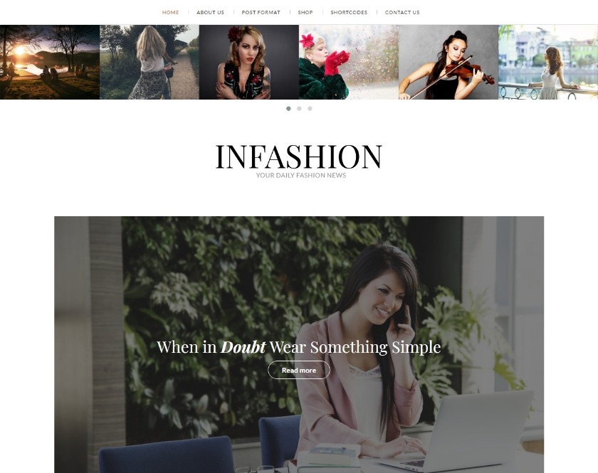 inFashion Fashion Blog WordPress Theme