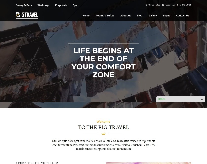Big Travel Responsive WordPress Travel Blog Theme