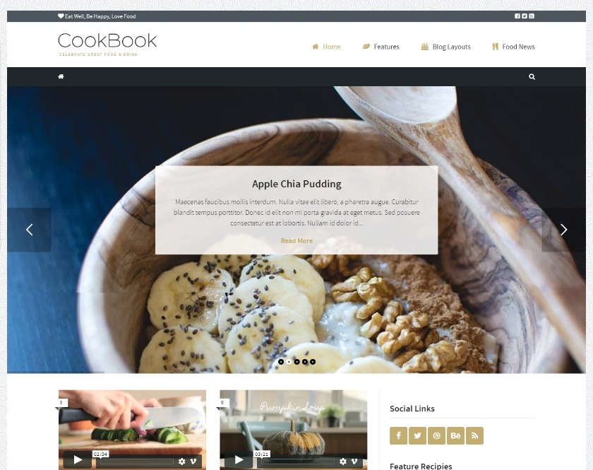 CookBook Food News, Recipes WordPress Theme