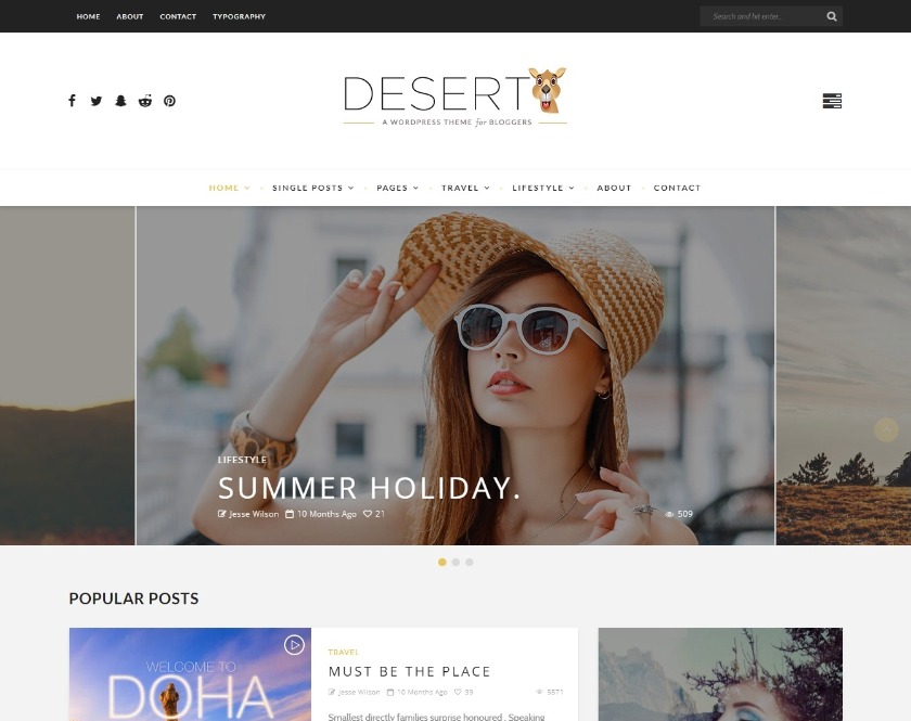 Desert WordPress Travel Blog Theme