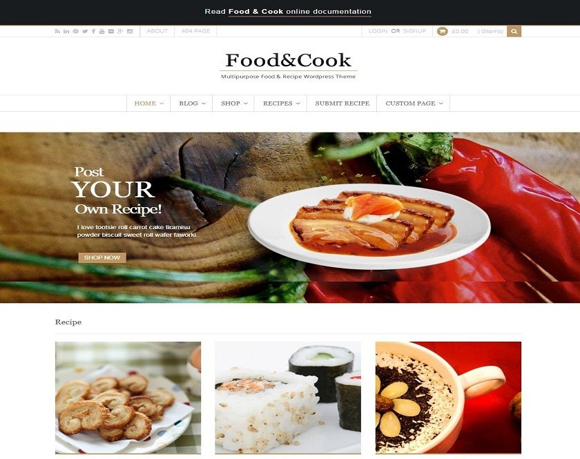 Food and Cook - Nourishment Blog WordPress Theme 