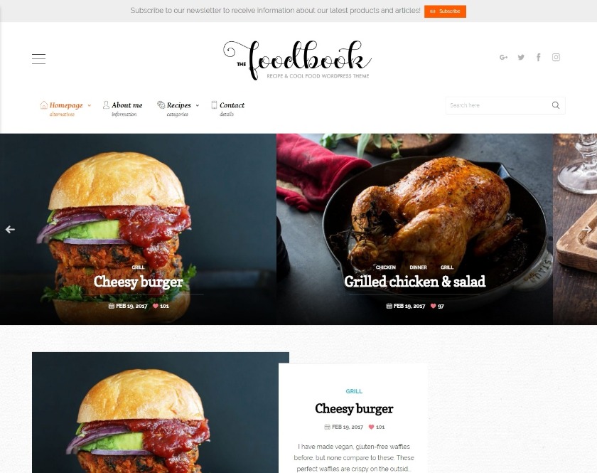Foodbook Responsive Food Blog WordPress Theme