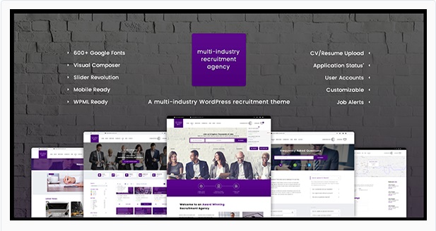 Recruitment Agency - Multi Industry Responsive WordPress Theme