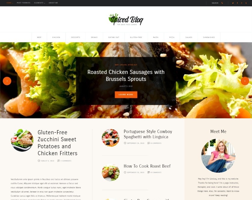 Spiced Blog Food Bloggers WordPress Theme