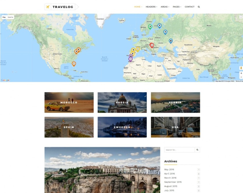 Travelog Modified WordPress Travelers Theme