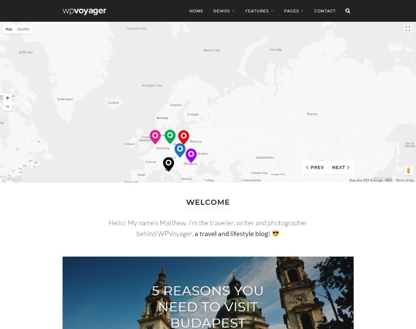 WPVoyager Excellent Travel Blog WordPress Theme