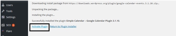 how to installsimple google calendar plugin for wordpress