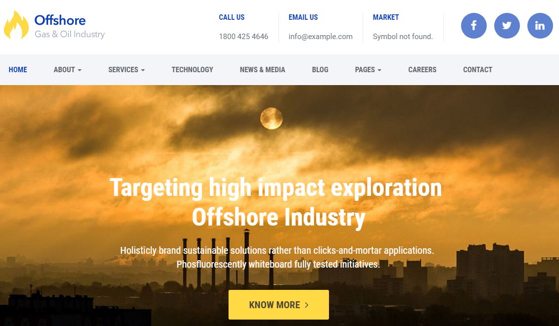offshore industrial wp theme
