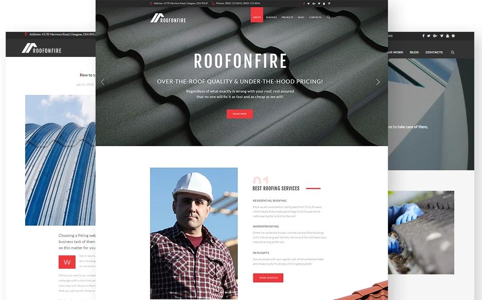 roofing services wp theme