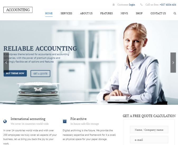 Accounting - Business, Consulting and Finance WordPress theme