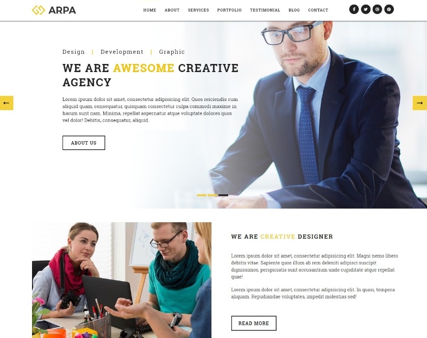Arpa One Page Business WordPress Theme