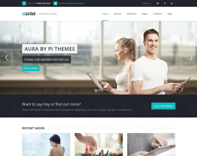 Aura One Page & Multi Page WordPress Theme