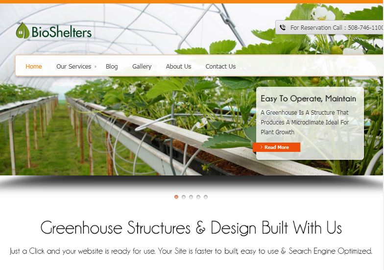Bio Shelters Greenhouse Construction WordPress Theme