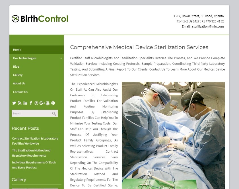 Birth Control Sterilization Service WordPress Theme