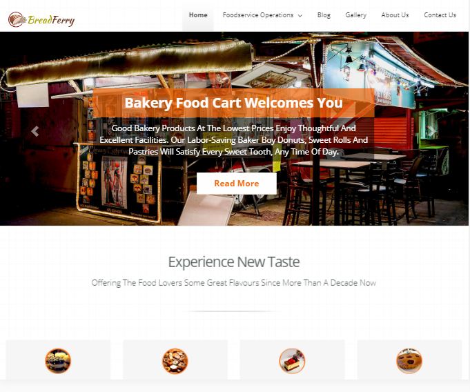Bread Ferry Bakery Food Cart WordPress Theme & Template