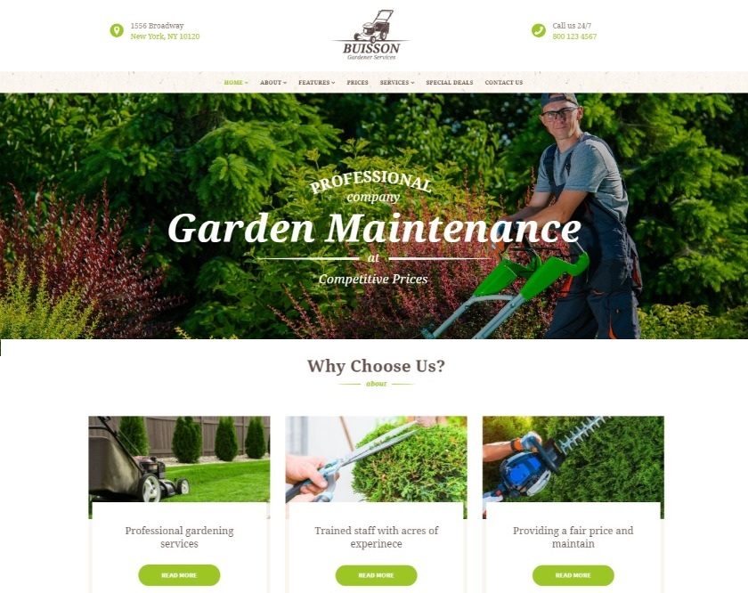 Buisson Gardening WordPress Theme