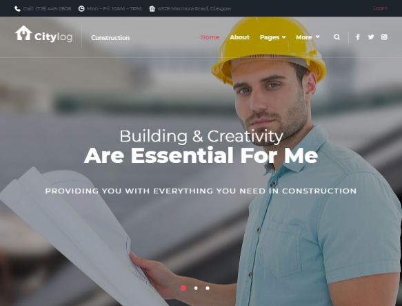 Citylog Responsive Construction WordPress Theme