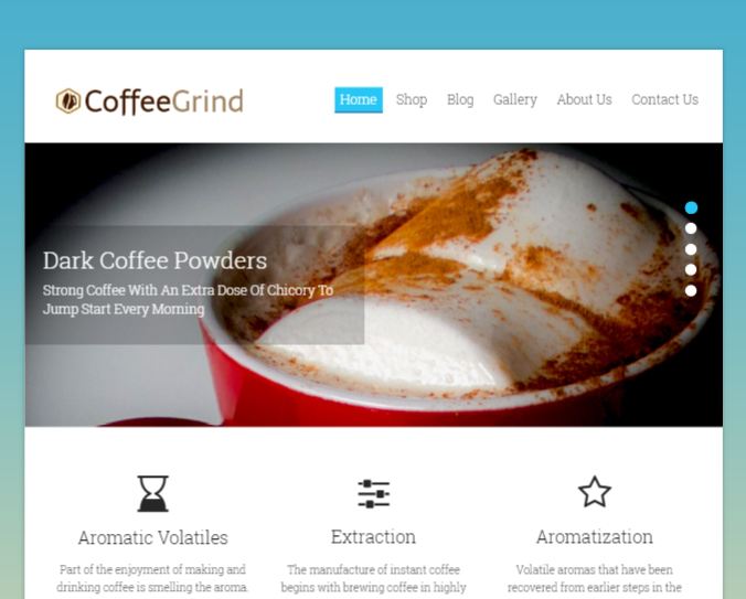 Coffee Grind Coffee Making WordPress Theme & Template
