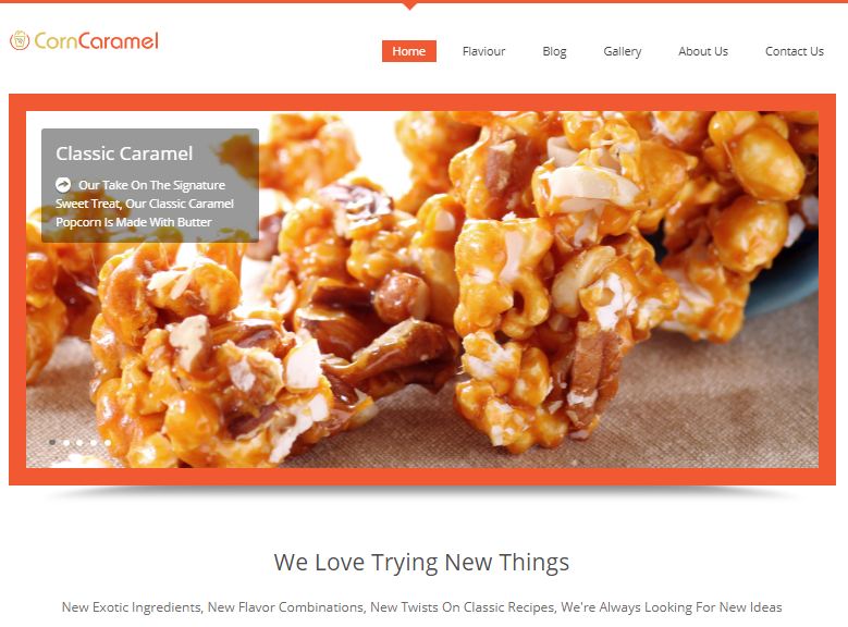 Corn Caramel Popcorn WordPress Theme