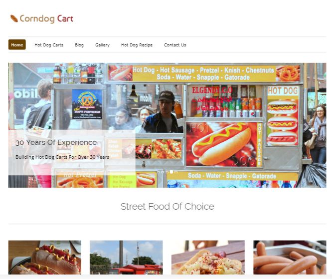 Corndog Cart Hot Dog Cart WordPress Theme and Template