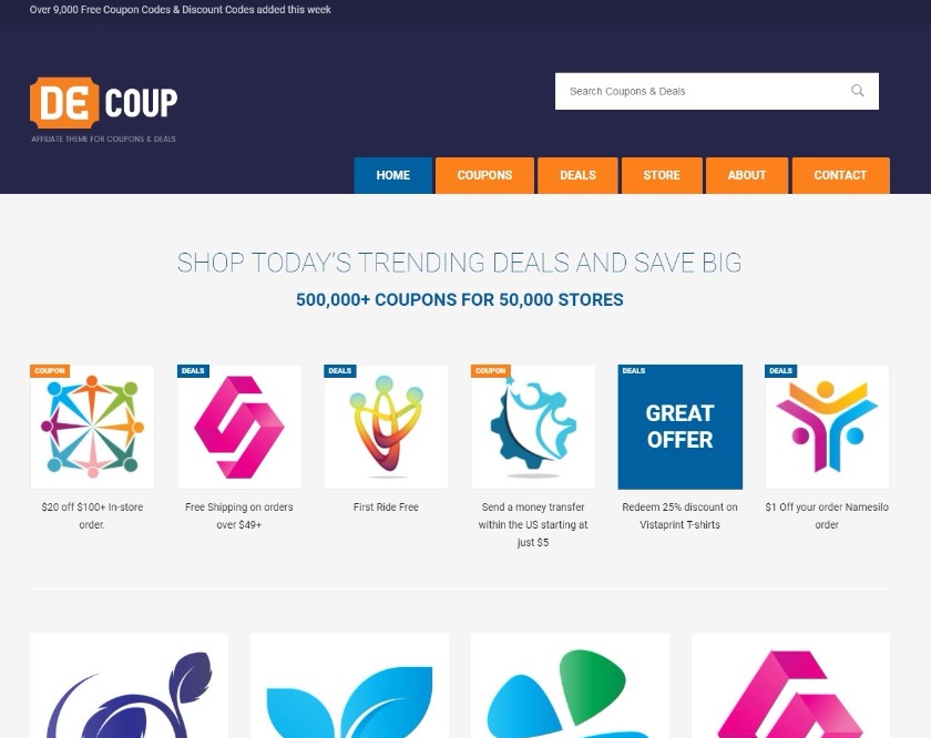 DeCoup WordPress Theme for Coupons and Deals