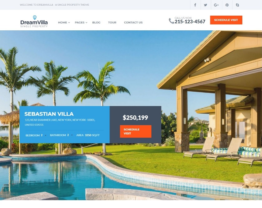 DreamVilla Single Property Real Estate WordPress Theme
