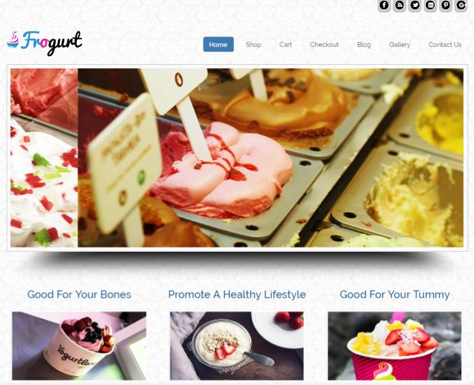 Frogurt Frozen Yogurt Shop WordPress Theme & Template