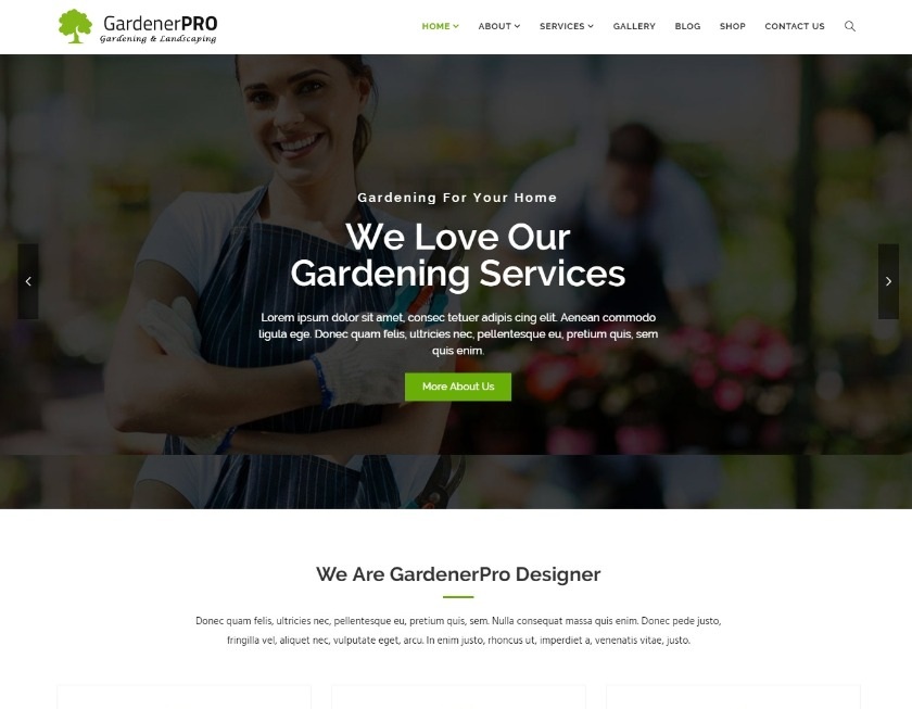 GardenerPro Gardening, Lawn Care and Landscaping WordPress Theme