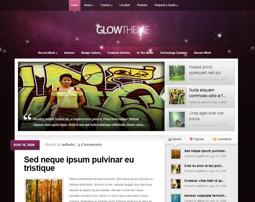 Glow WordPress Theme