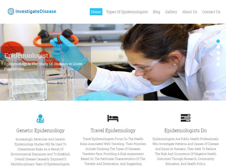 Investigate Disease Epidemiologist WordPress Theme