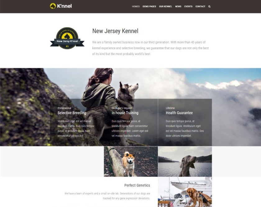 Knnel Ultimate Dog Breeder WP Theme