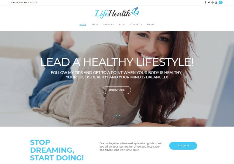 LifeHealth Healthy Lifestyle Responsive WordPress Theme