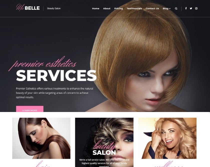 MaBelle Beauty Salon WordPress Theme