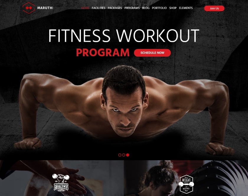Maruthi Fitness Center WordPress Theme