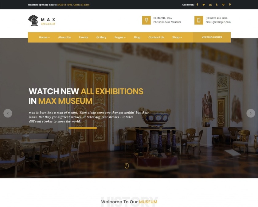 Max Museum History & Archeology WordPress Theme