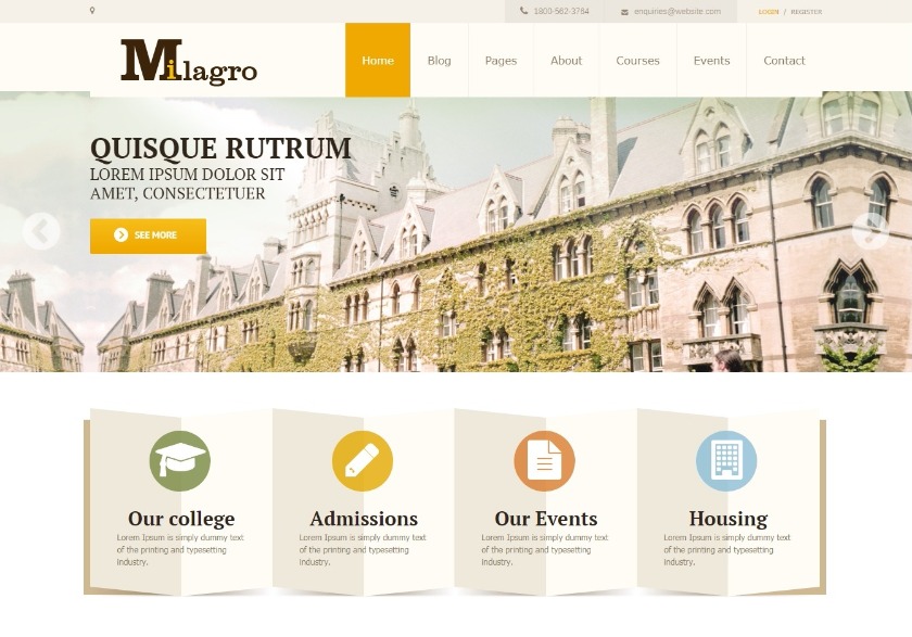 Milagro Learning and Courses WordPress Theme