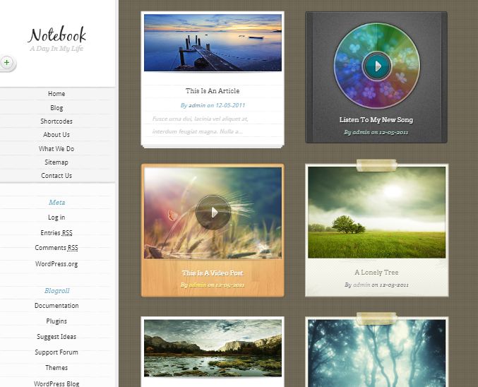 Notebook WordPress Theme