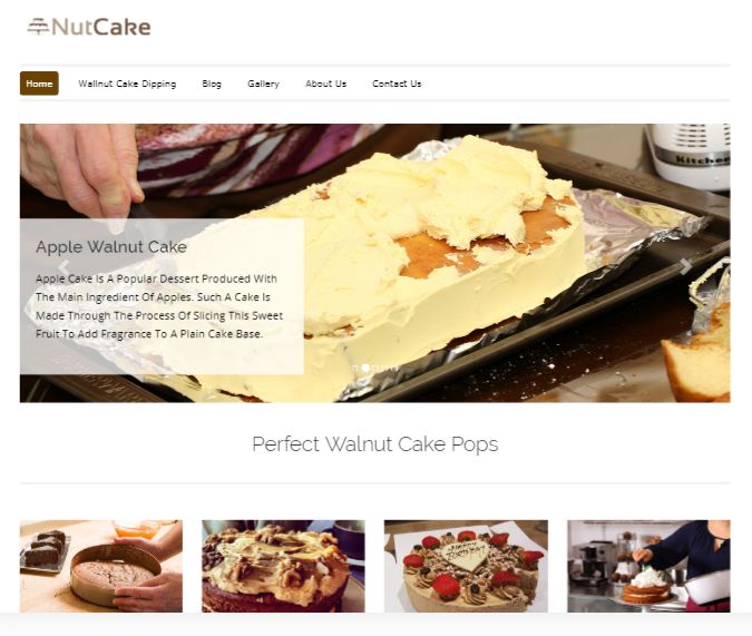 Nut Cake Walnut Cake Making WordPress Theme & Template