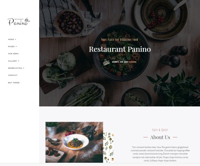 Panino Modern Restaurant and Cafe WordPress Theme