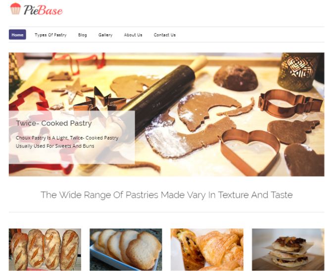 Pie Base Pastry Sheet Making WordPress Theme & Template
