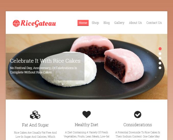 Rice Gateau Rice Cake WordPress Theme & Template