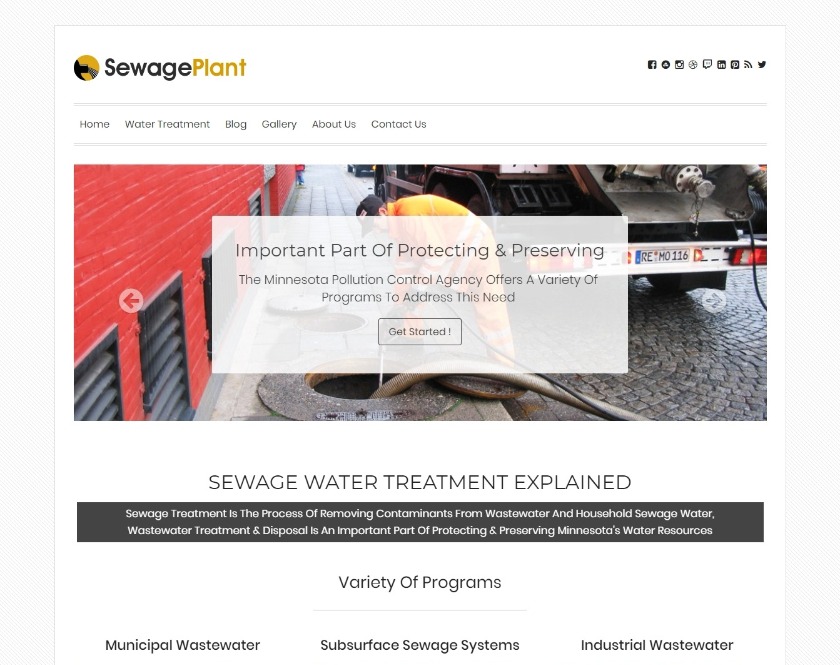 Sewage Plant Sewage Treatment Agency WordPress Theme