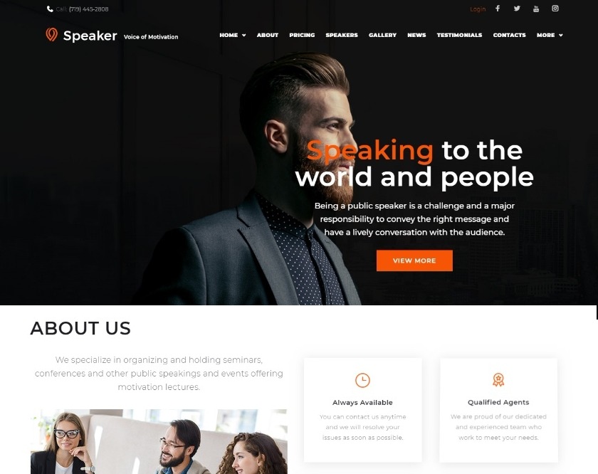 Speaker Life Coach WordPress Theme