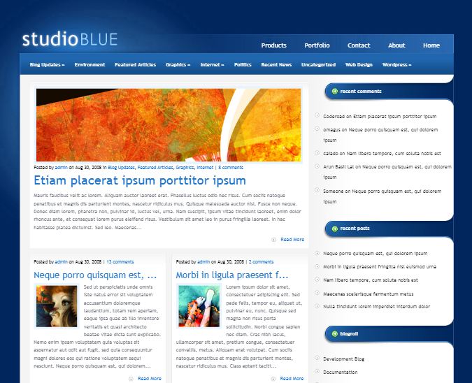 StudioBlue WordPress Theme