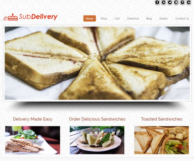 Sub Delivery Sandwich Delivery WordPress Theme and Template