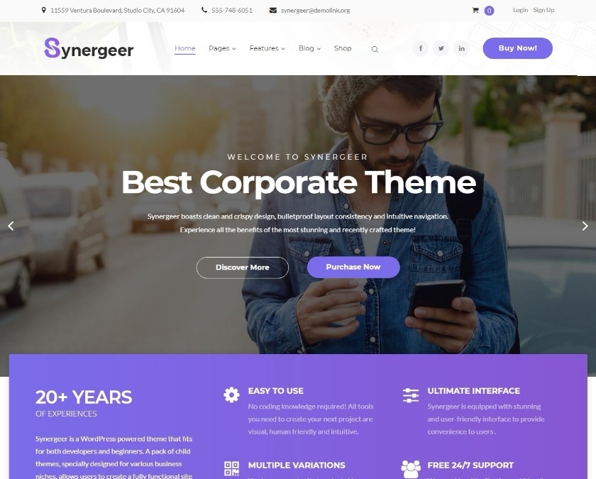 Synergeer Corporate Creative WordPress Theme