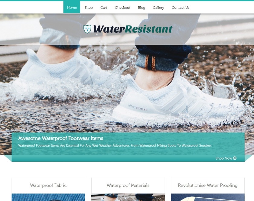 Water Resistant Waterproof Materials WordPress Theme